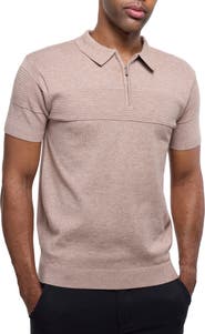 Spring + Mercer Ottoman Accent Short Sleeve Half-Zip Sweater