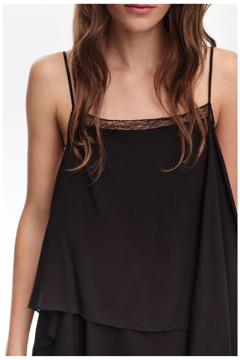 Flowing Layered Midi Dress, Alternate, color, WASHED BLACK