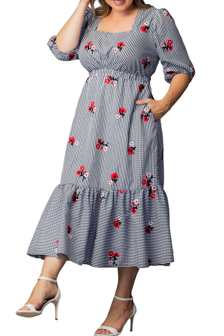Bailey Square Neck Maxi Dress, Alternate, color, GINGHAM AND FLORALS
