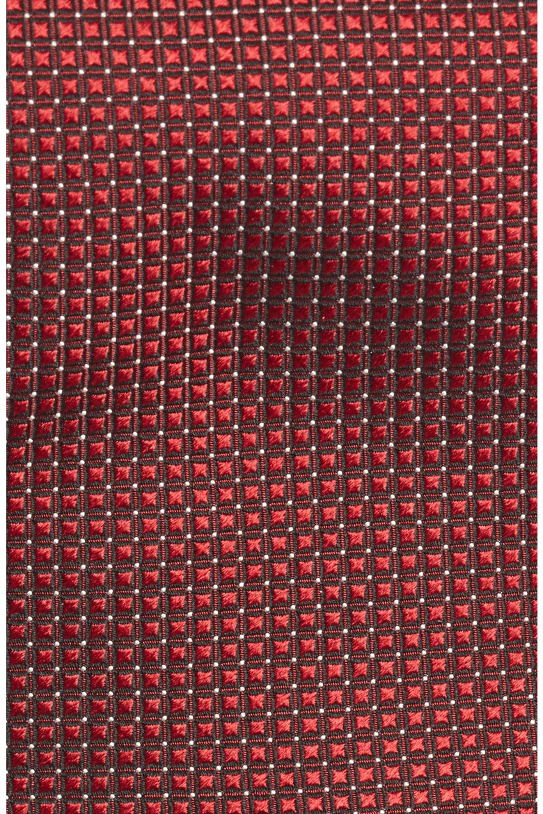 Ermenegildo Zegna Grid Silk Tie, Alternate, color, RED