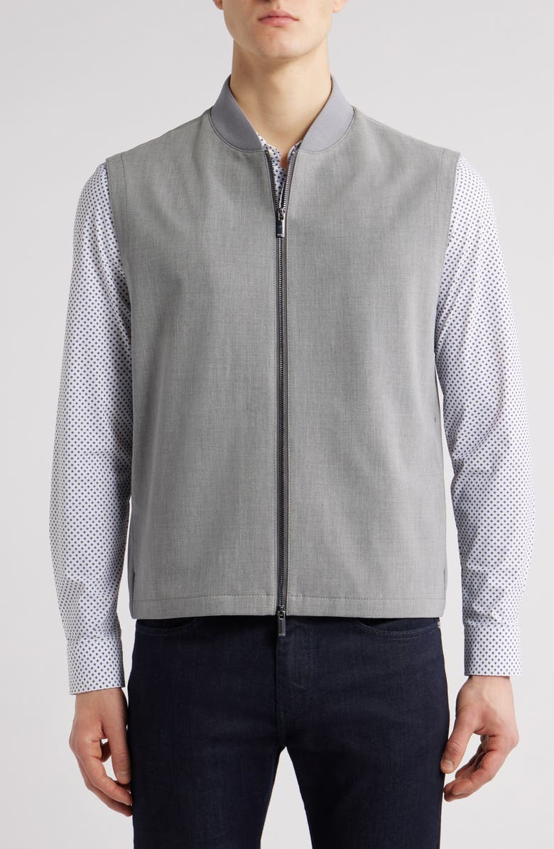 BOSS Hanry Zip Vest, Alternate, color, Medium Grey