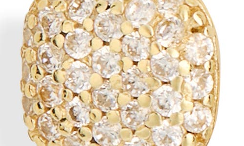 Argento Vivo Sterling Silver Cz Pavé Drop Hoop Earrings In Gold