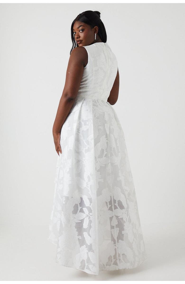 Coast Plus Size Plunge Neck Maxi Wedding Dress, Alternate, color, Ivory