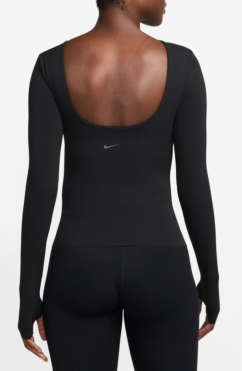 Nike Zenvy Dri-FIT Open Back Top, Alternate, color, Black/ Pcg3c