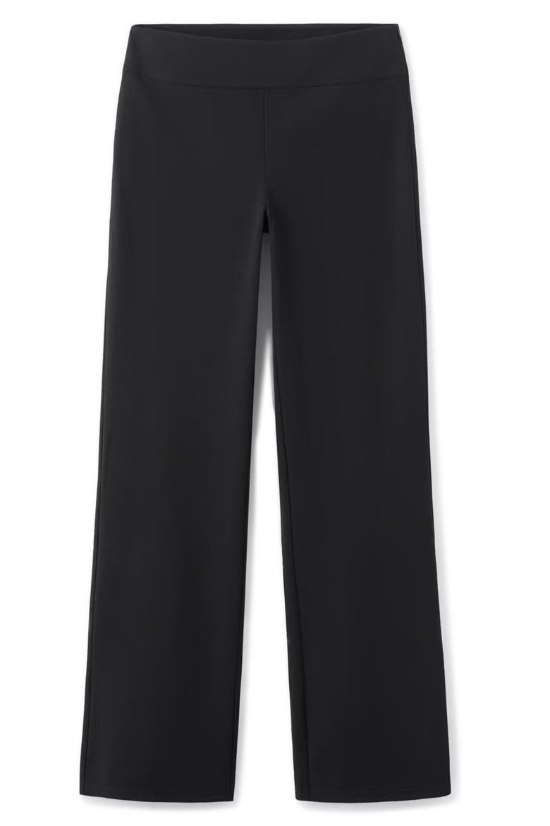 Pull-On Mid Rise Flare Pants, Alternate, color, BLACK