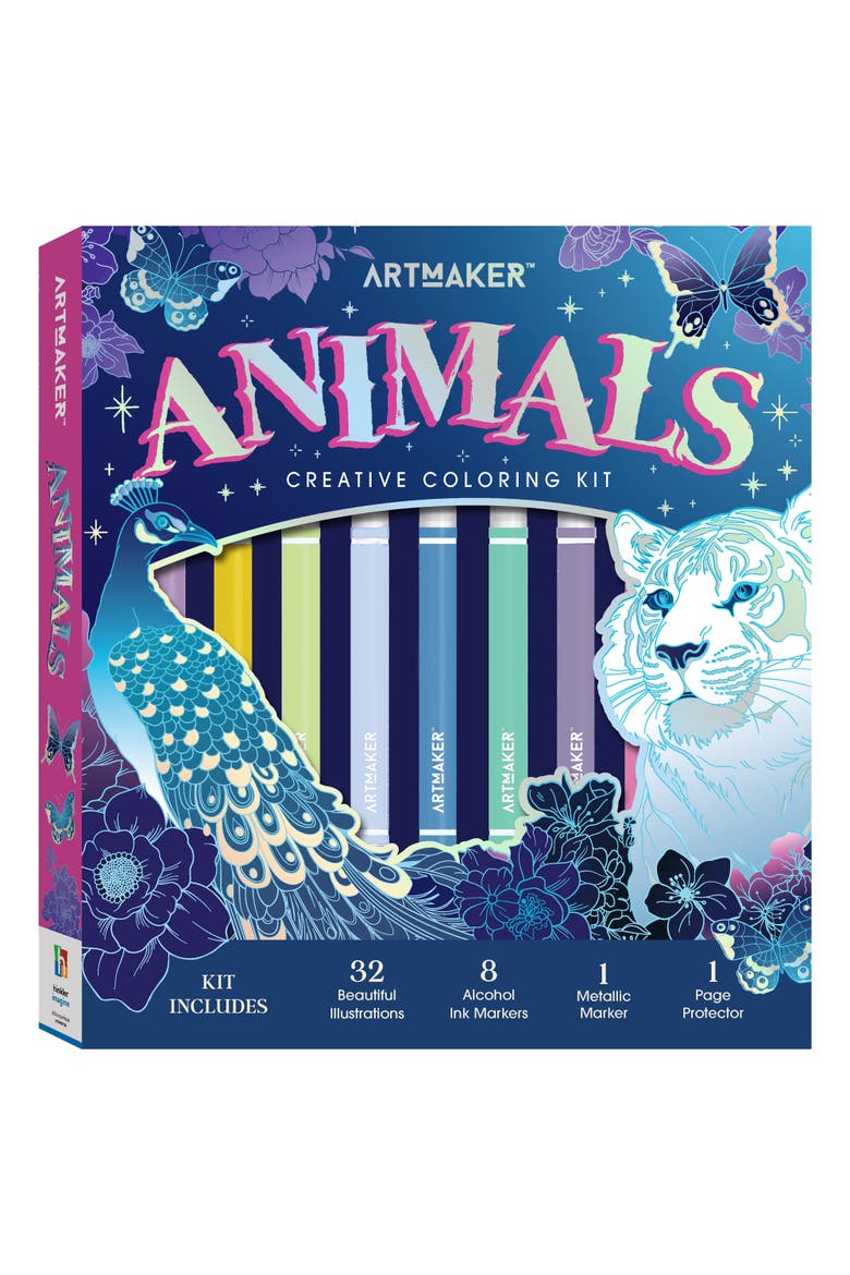 Animals, Creative Coloring Kit, 32 Wildlife & Nature Illustrations, Main, color, Multicolored