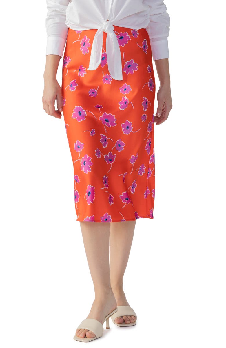 Sanctuary Can't Forget Me Floral Midi Skirt, Alternate, color, 