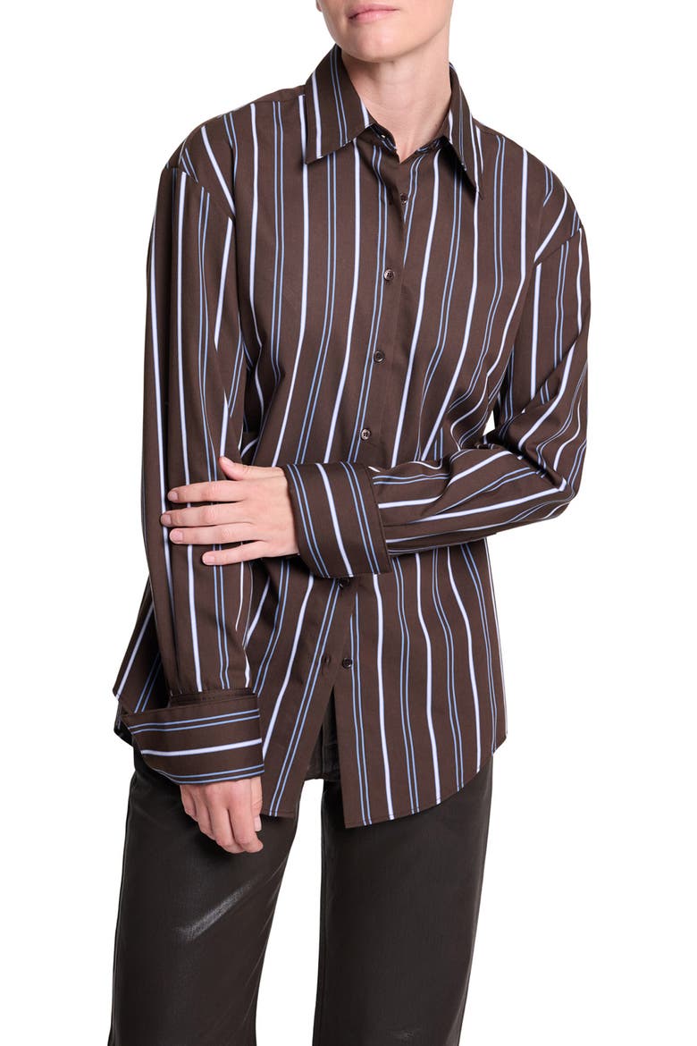 The Night We Met Striped Long Sleeve Shirt, Alternate, color, CHOCOLATE MULTI