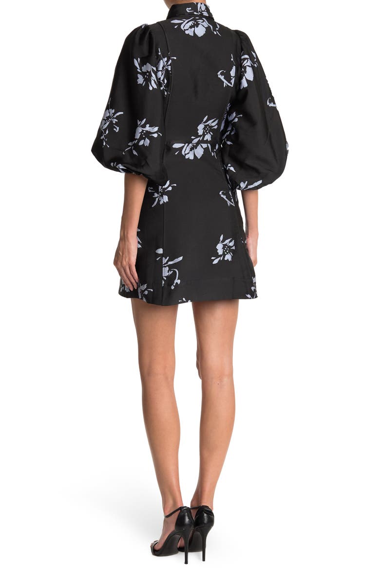 Ganni Printed Button Front Mini Dress, Alternate, color,
