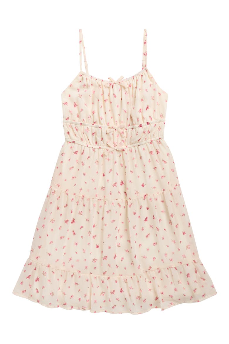 Kids' Floral Tiered Sundress, Main, color, IVORY DITSY FLORAL