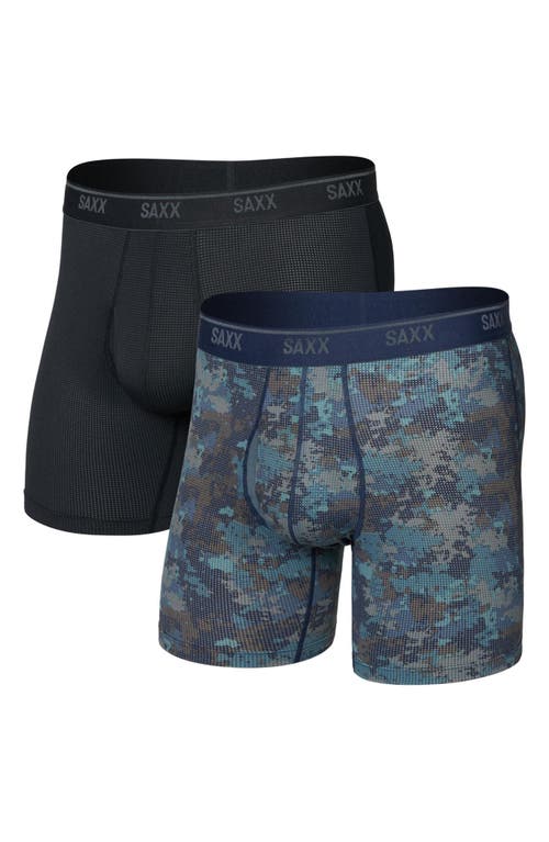 Saxx Assorted 2-pack Quest Quick Dry Mesh Boxer Briefs In Blue