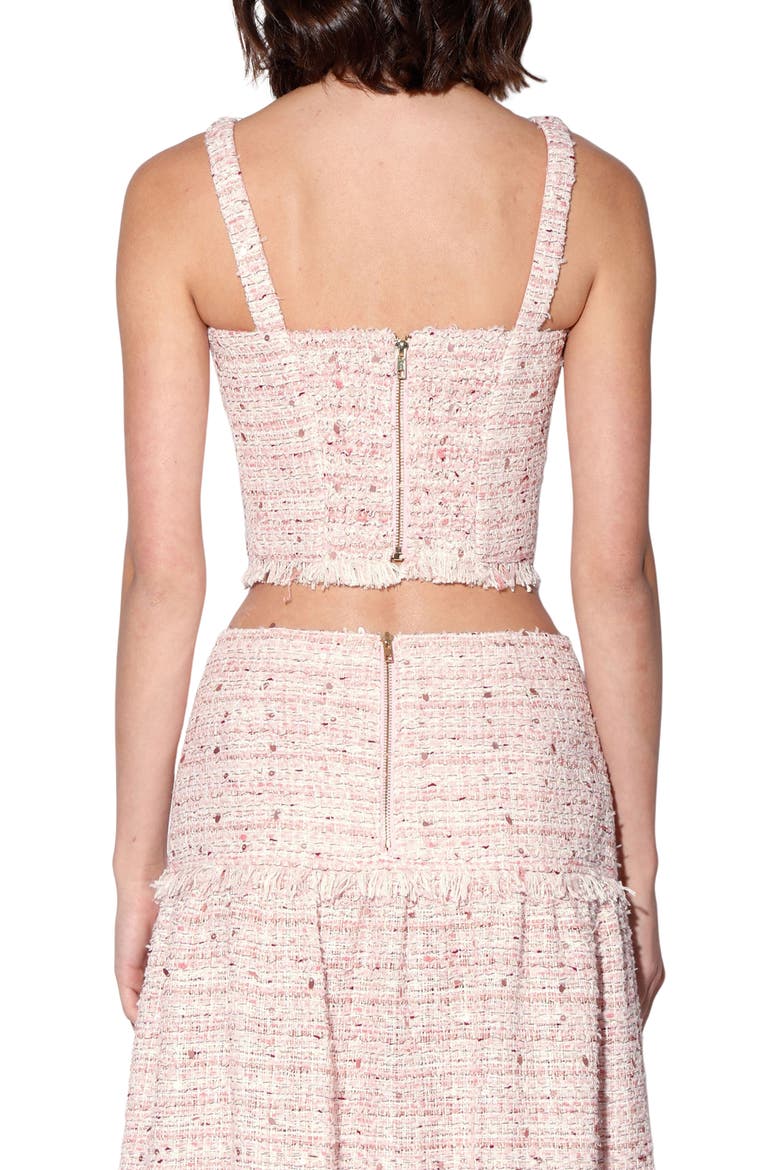 Aria Tweed Crop Top, Alternate, color, BLOSSOM TWEED