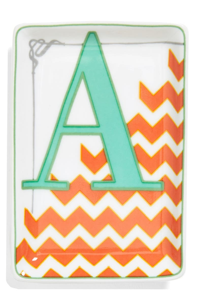 Rosanna 'Letterpress' Personalized Porcelain Tray, Main, color, 