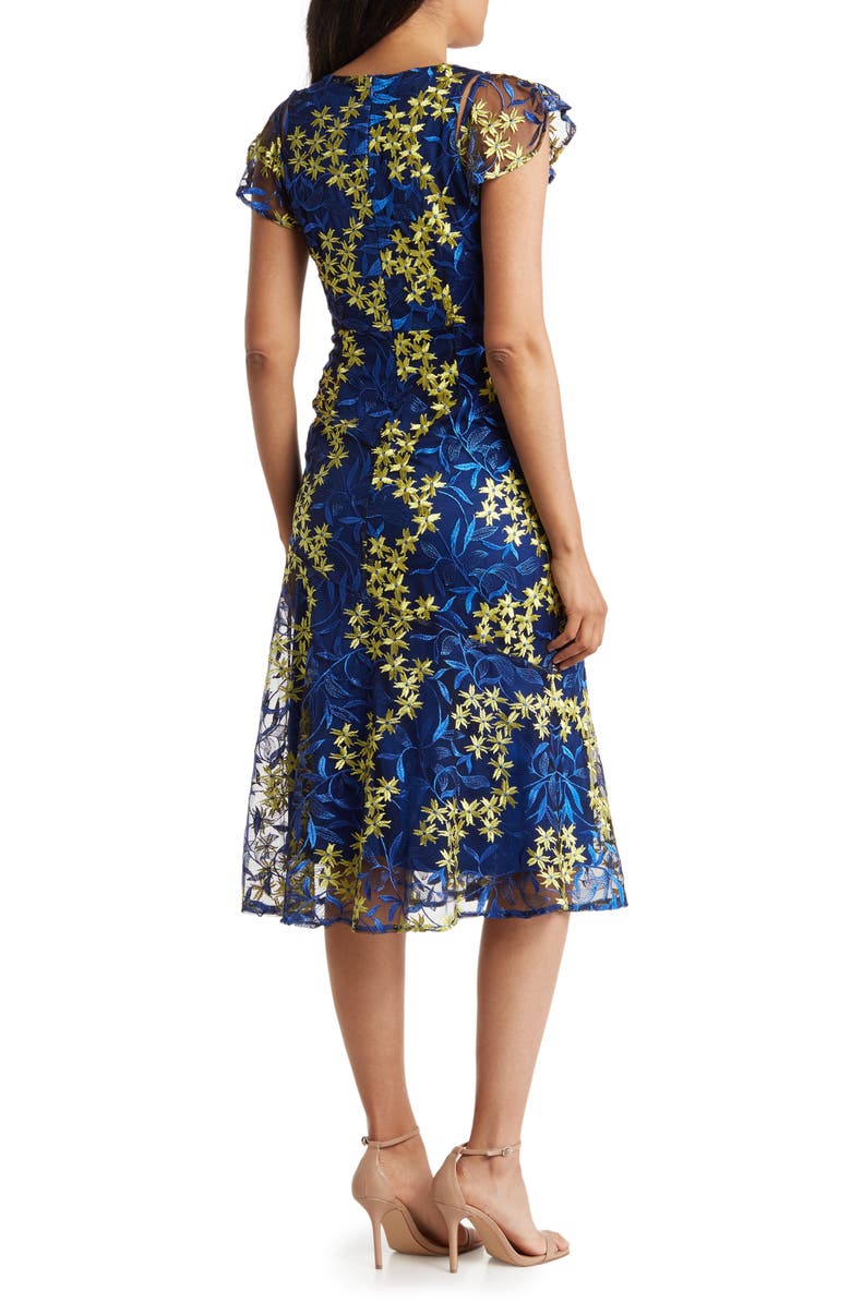 Sam Edelman Forsythia Floral Embroidered Midi Dress, Alternate, color, 