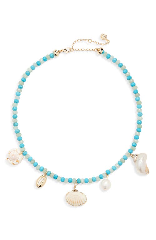 Baublebar Maris Seashell Charm Beaded Necklace In Blue
