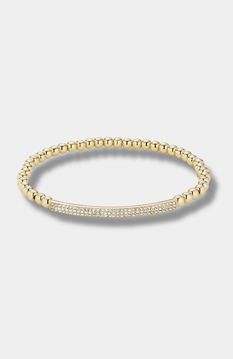 Tribute Beaded Stretch Bracelet with Pave Bar