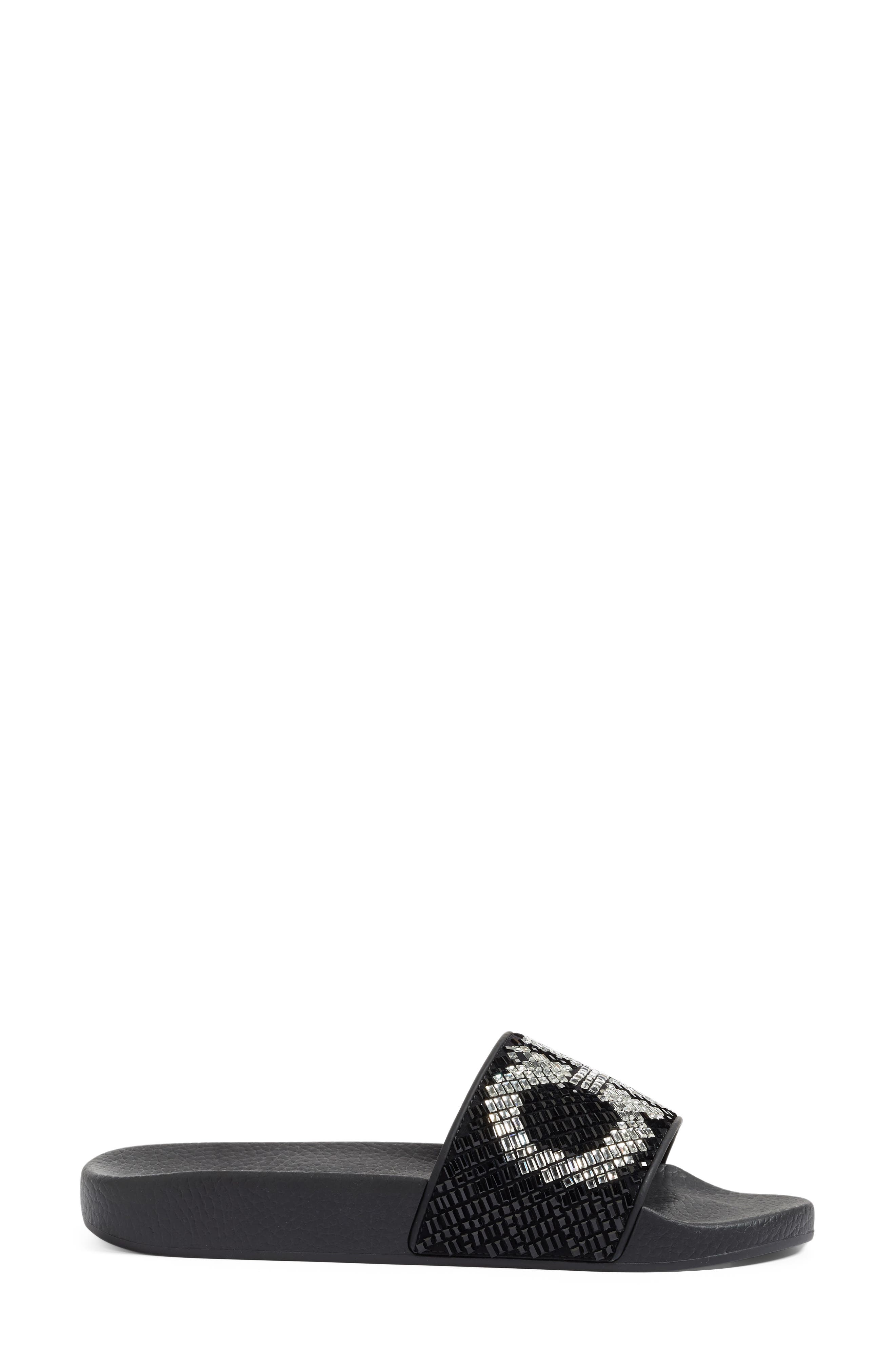 FERRAGAMO Salvatore Ferragamo Crystal Logo Slide Sandal, Alternate, color, 