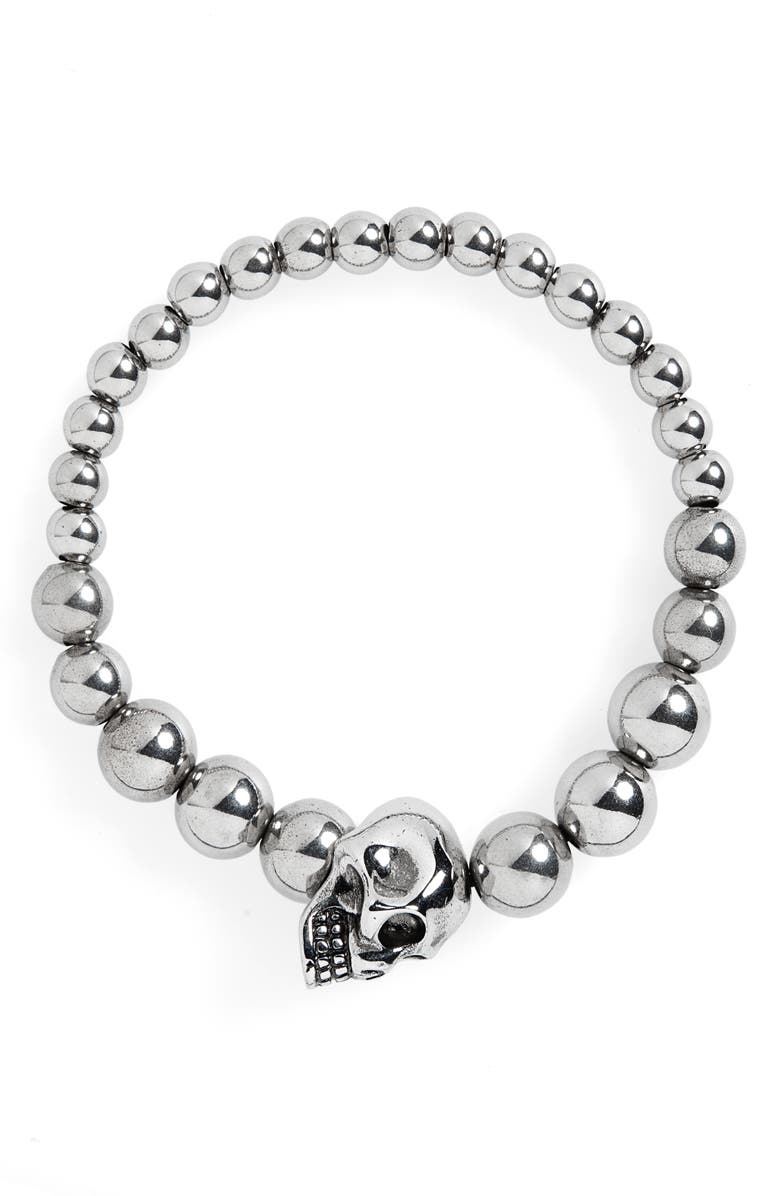 McQueen Alexandar McQueen Skull Ball Bracelet, Main, color, 