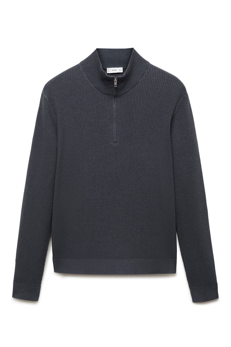 Perkins Half Zip Sweater, Alternate, color, DARK GREY