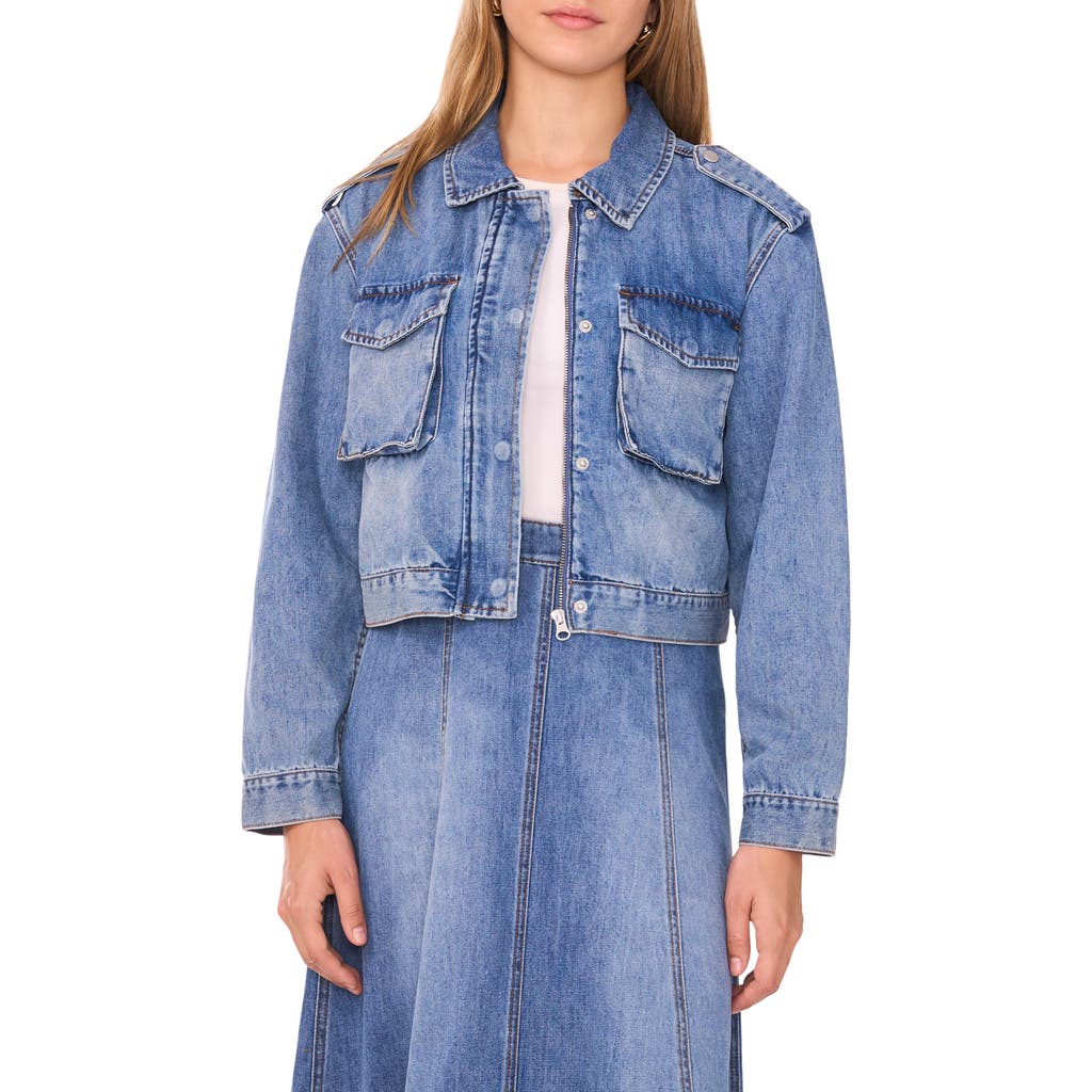 1.state Denim Jacket In Blue