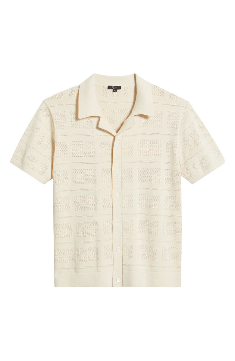 Rails Yates Pointelle Short Sleeve Cotton & Linen Knit Button-Up Shirt, Alternate, color,