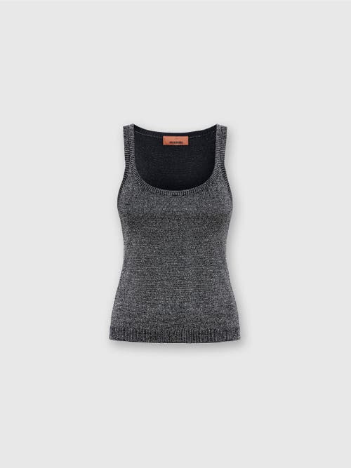 Missoni Glitter Tank Top In Black & Silver