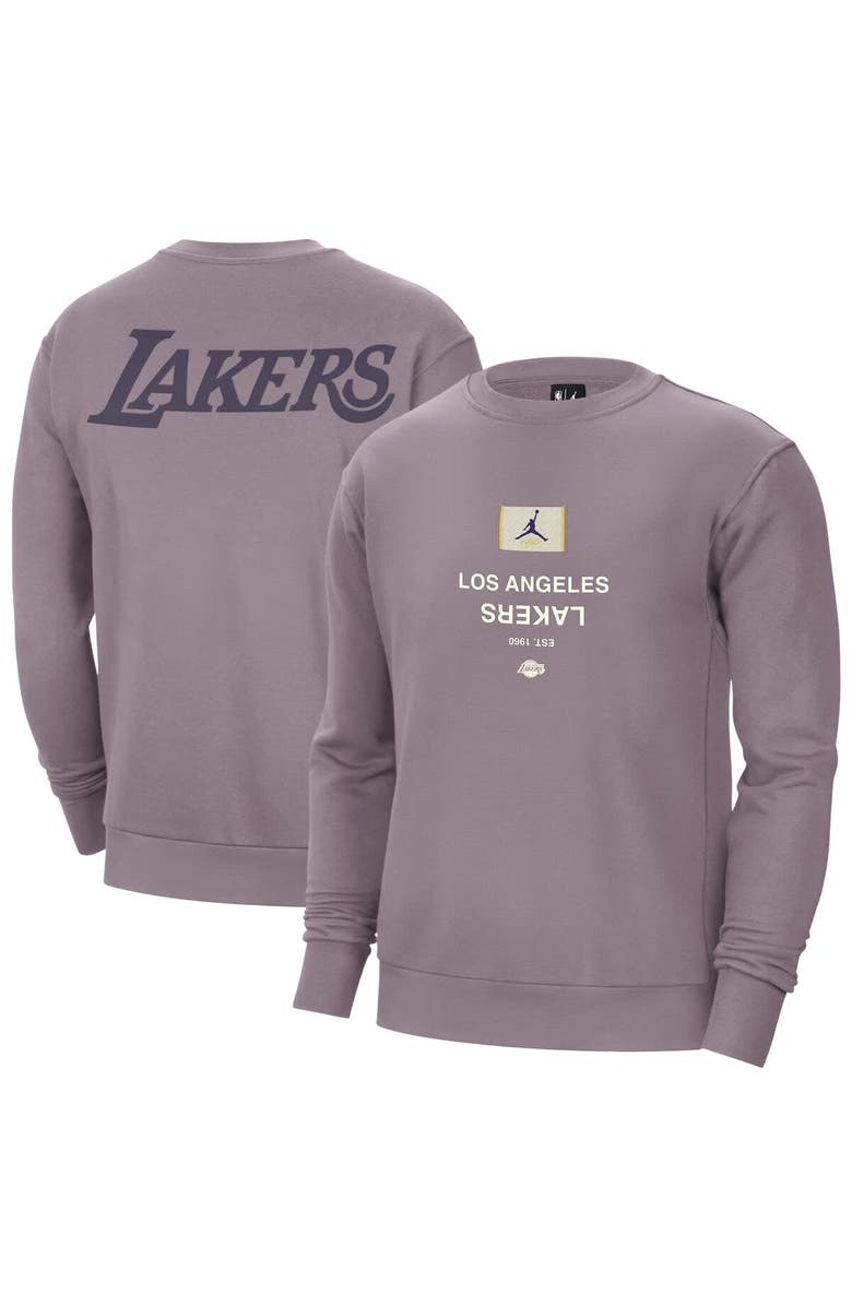 Jordan Brand Men's Jordan Brand Purple Los Angeles Lakers Courtside Statement Edition Heavyweight Pullover Sweatshirt, Main, color, Purple
