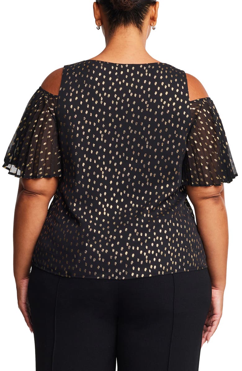 Estelle Gold Dust Cold Shoulder Top, Alternate, color, 