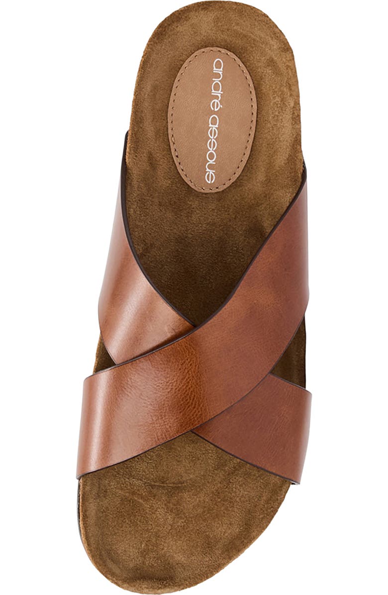 André Assous Max Slide Sandal, Alternate, color, Cognac Leather
