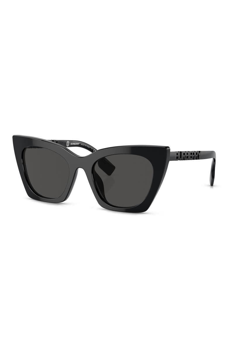 52mm Cat Eye Sunglasses, Alternate, color, BLACK/ BLACK