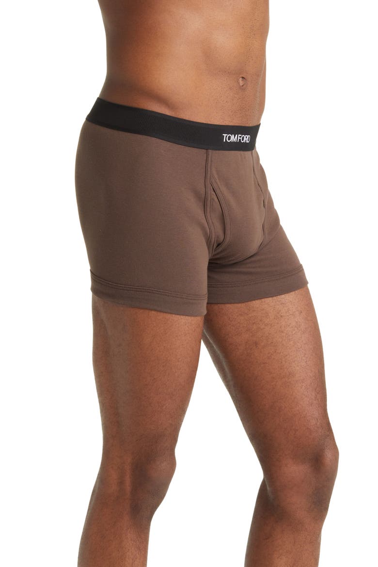 Cotton Stretch Jersey Boxer Briefs, Alternate, color, DARK BROWN