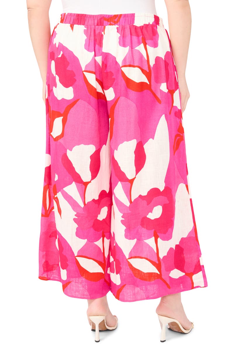 Vince Camuto Floral Print Drawstring Pants, Alternate, color, New Ivory Poppy Print
