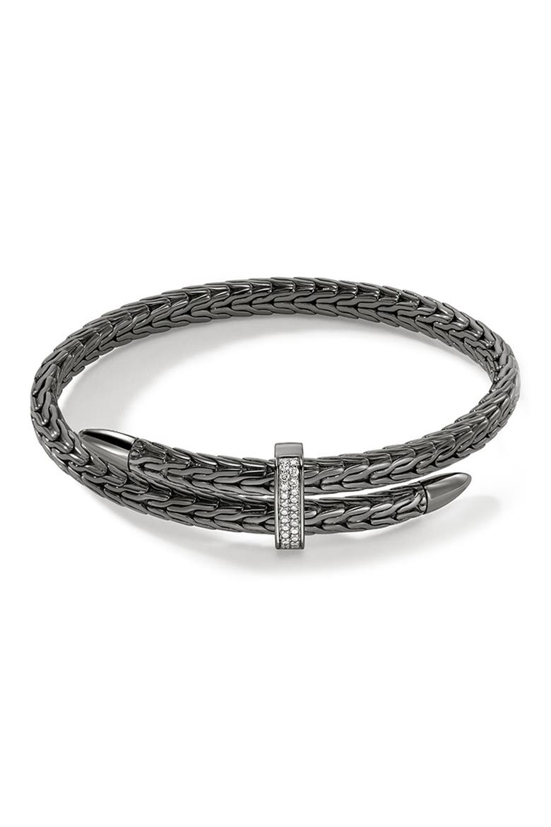 Spear Flex Cuff, Diamonds, 5.5mm, Main, color, SILVER