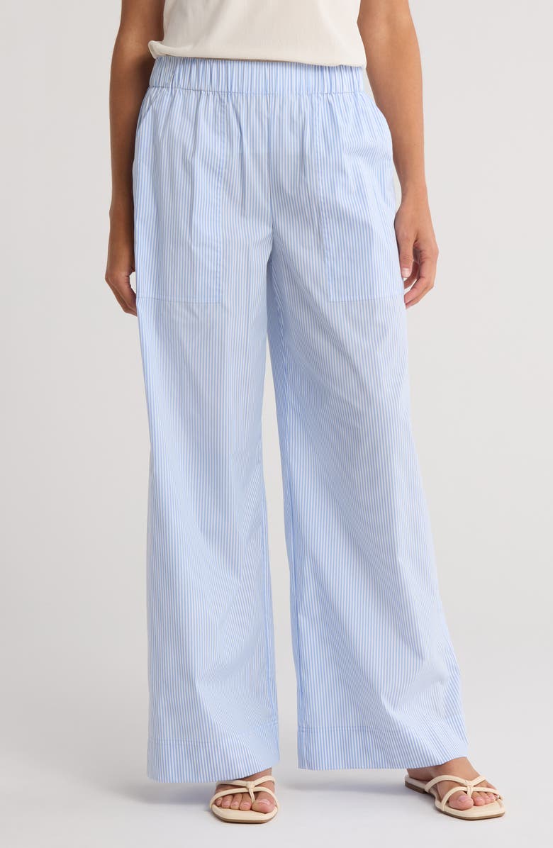 Simkhai Arden Pull-On Pants, Main, color, Classic Blue Stripe