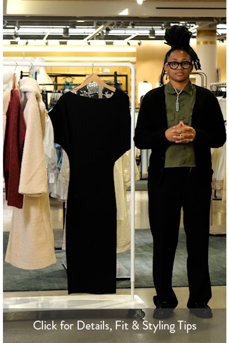One-Shoulder Wide Rib Sweater Dress video