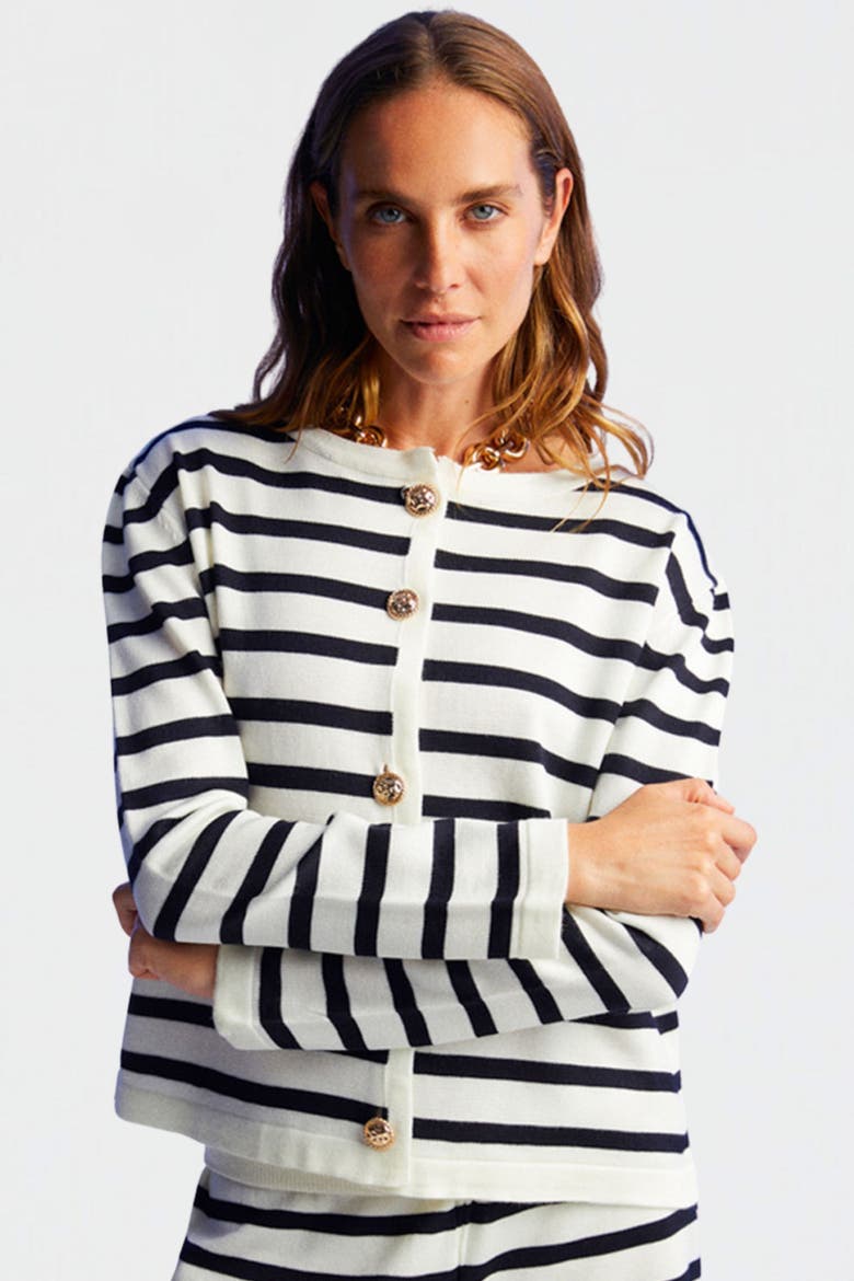 Striped Knitwear Cardigan, Main, color, Multi-Colored