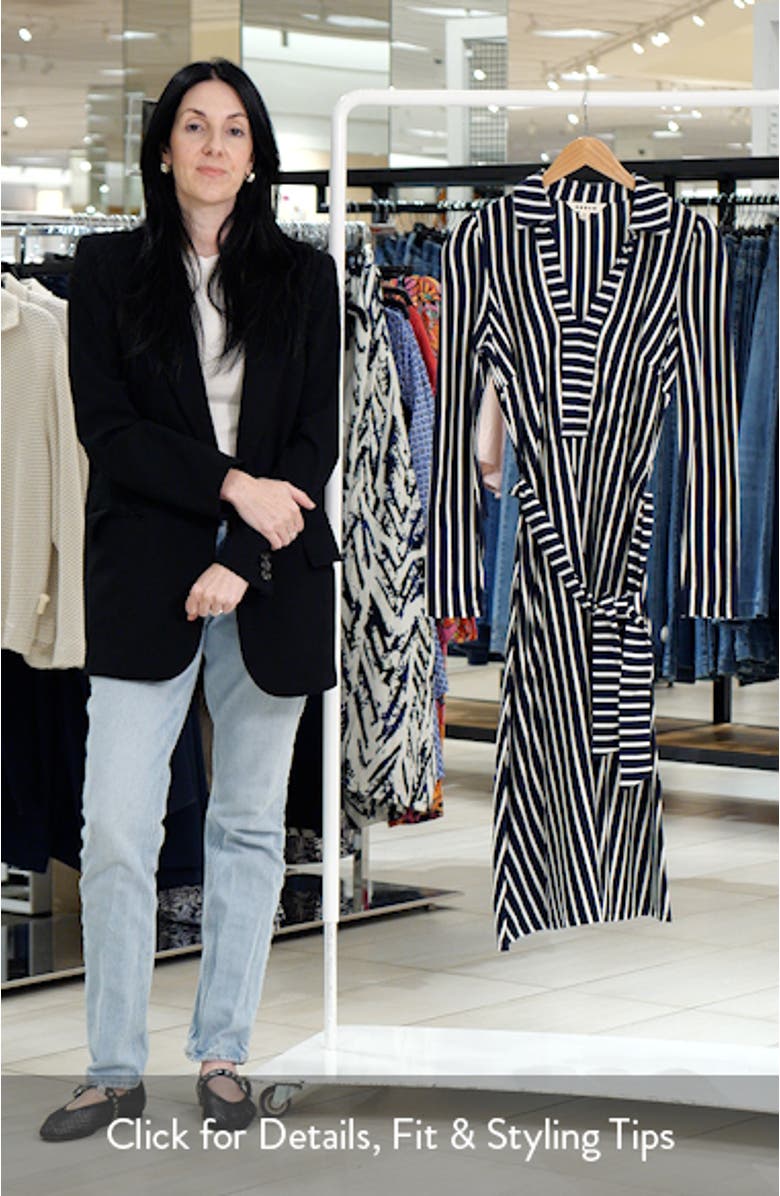 Imogen Stripe Long Sleeve Jersey Dress, sales video thumbnail
