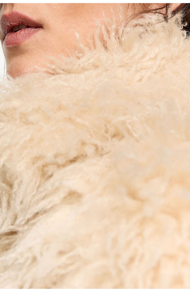 Bimba y Lola Short Fur Jacket, Alternate, color, Ivory