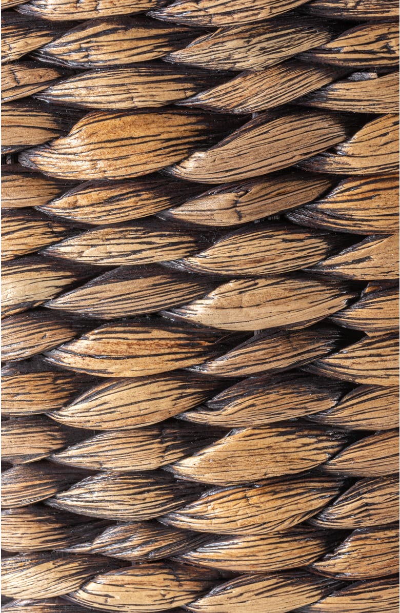 HAPPIMESS Bhola Hourglass Handwoven Hyacinth Storage Accent Table with Lid, Alternate, color, Brown Wash