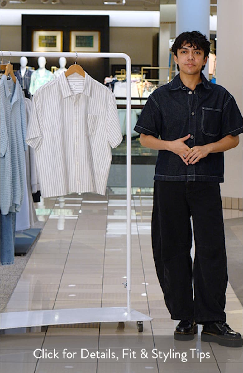 Boxy Crop Oxford Button-Up Shirt, sales video thumbnail