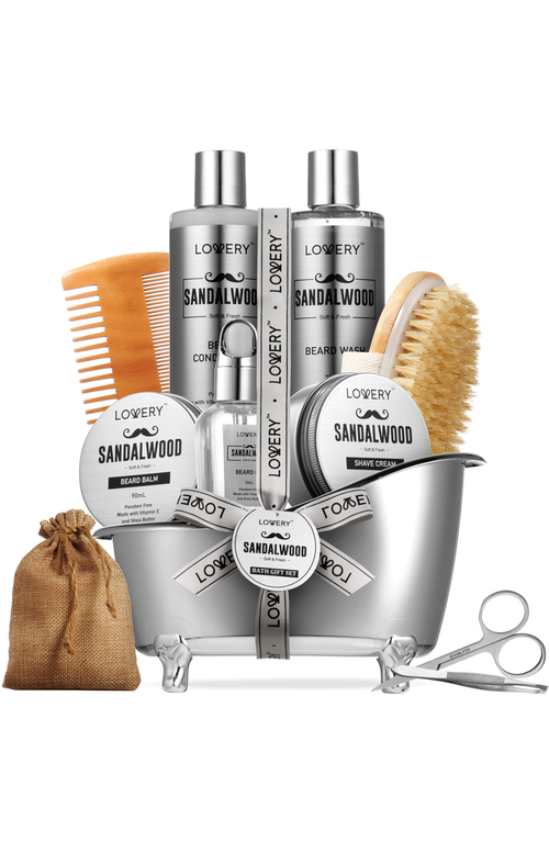 Lovery Sandalwood Luxury Beard Grooming Set