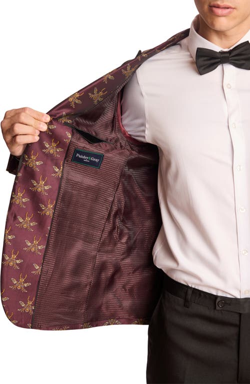 Paisley & Gray Grosvenor Slim Fit Satin Dinner Jacket In Multi
