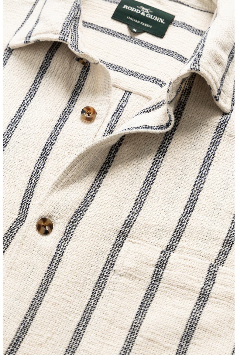 Melford Stripe Short Sleeve Cotton Blend Button-Up Shirt, Alternate, color, INK
