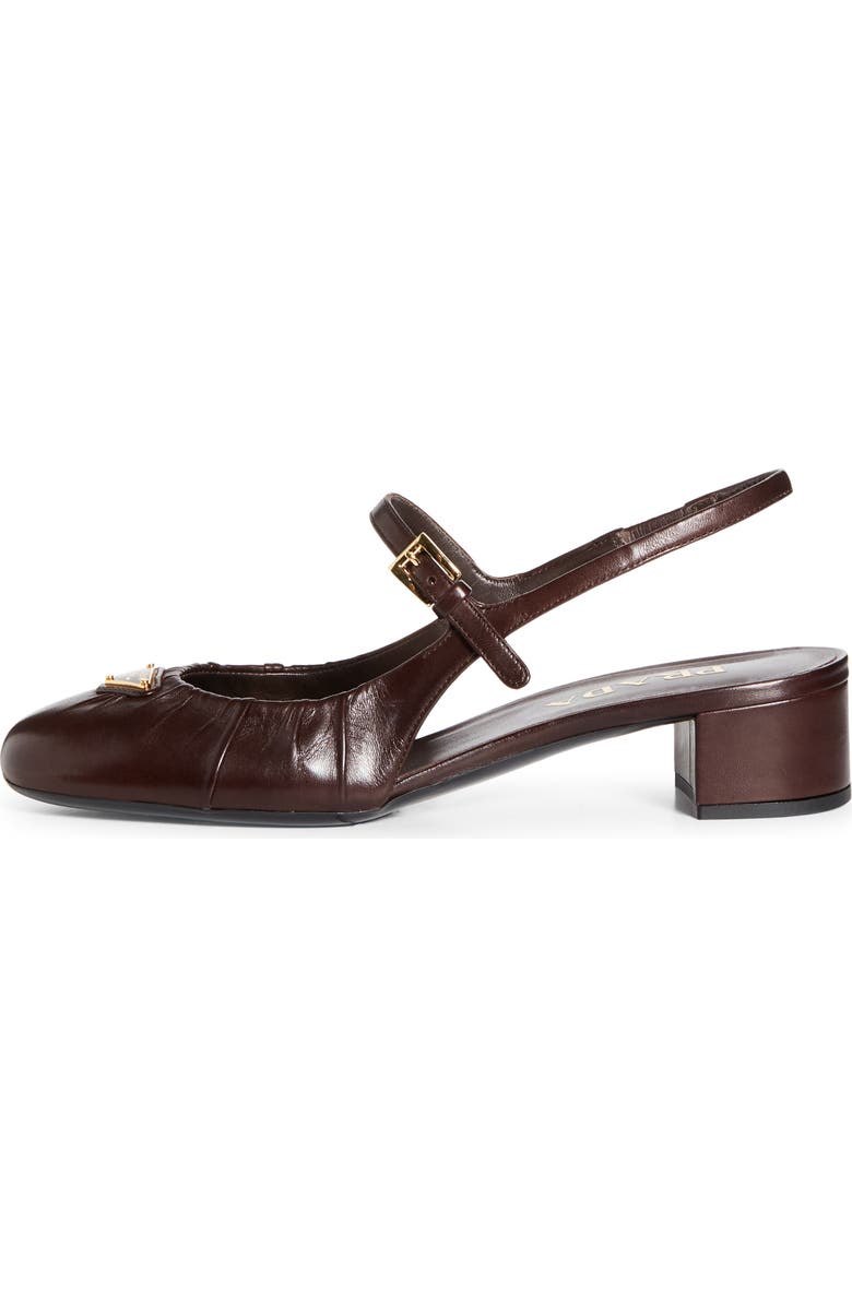 Prada Ruched Mary Jane Slingback Pump, Alternate, color, Moro
