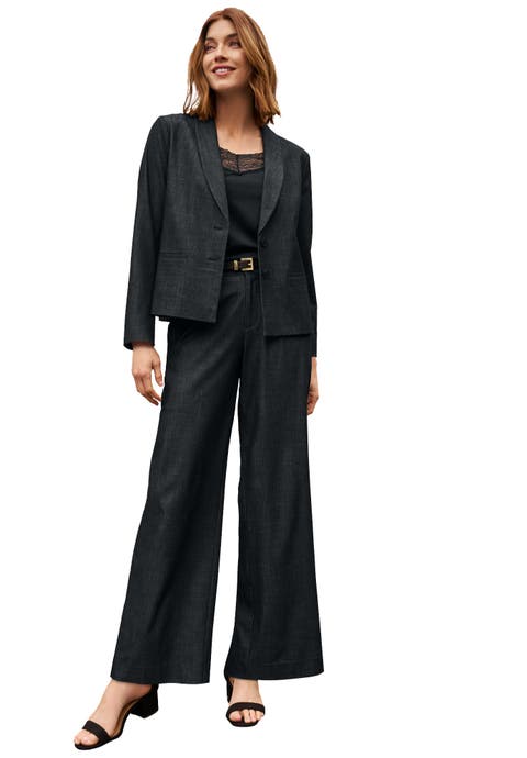Slubbed Denim Blazer