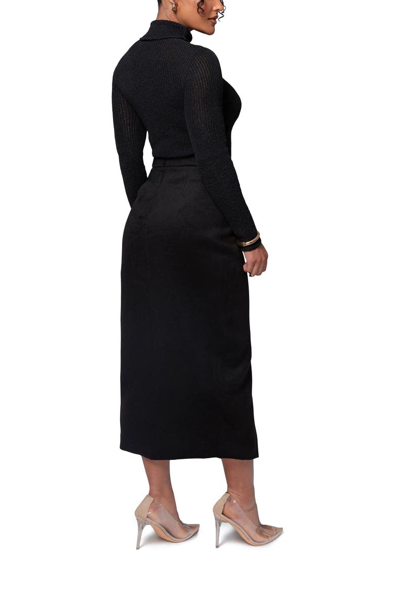 Gisele Slit Skirt, Alternate, color, Black