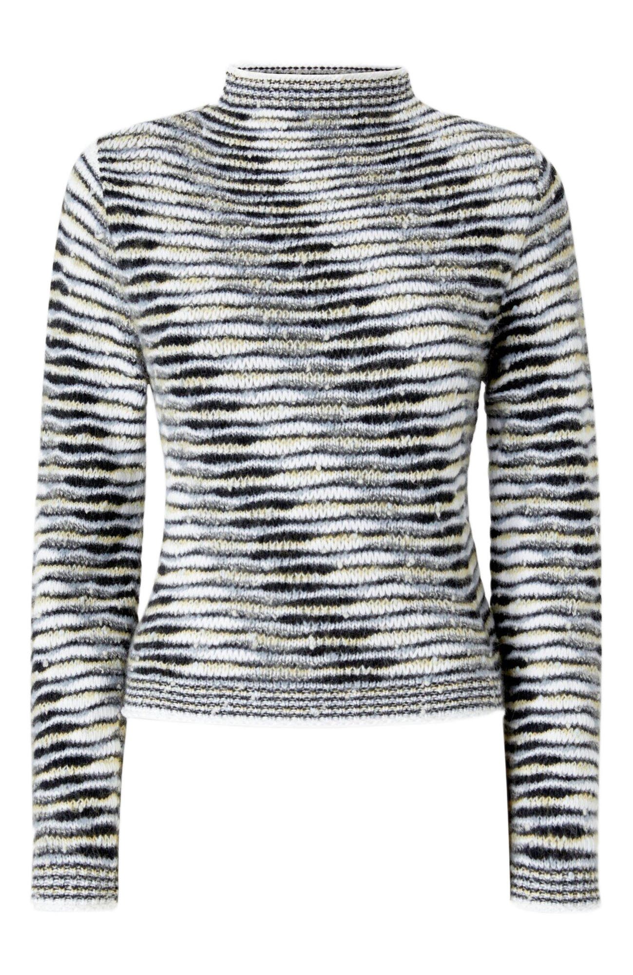 Mock Neck Sweater With Flame Pattern - image 2