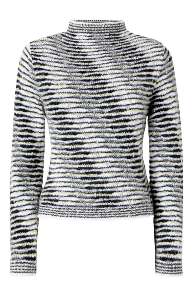Missoni Mock Neck Sweater With Flame Pattern, Alternate, color, Black & Grey