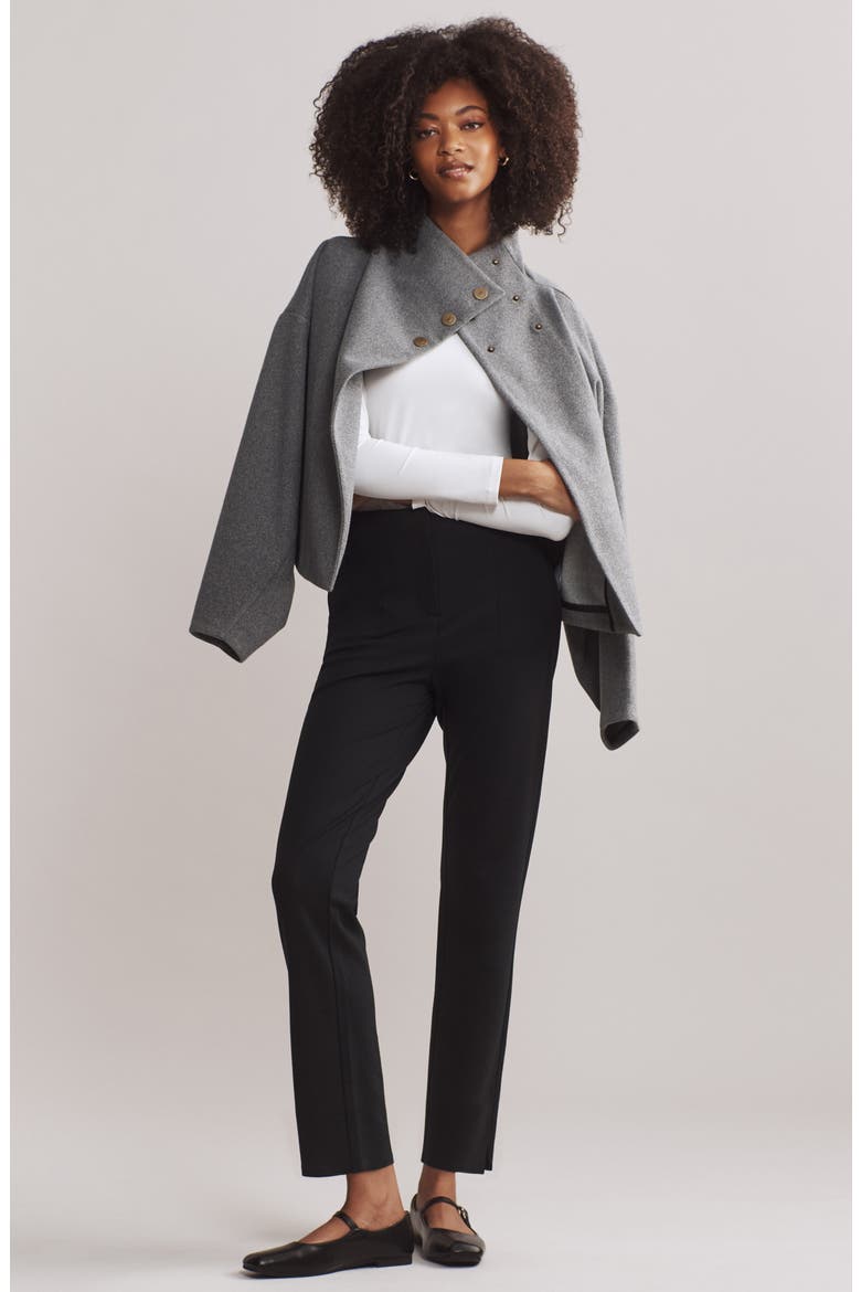 Coupe Ponte Ankle Pants, Alternate, color, BLACK