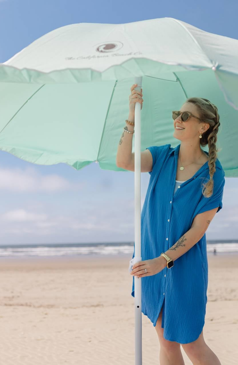 The California Beach Company Pop N Go Beach Umbrella, Alternate, color, Mint Green